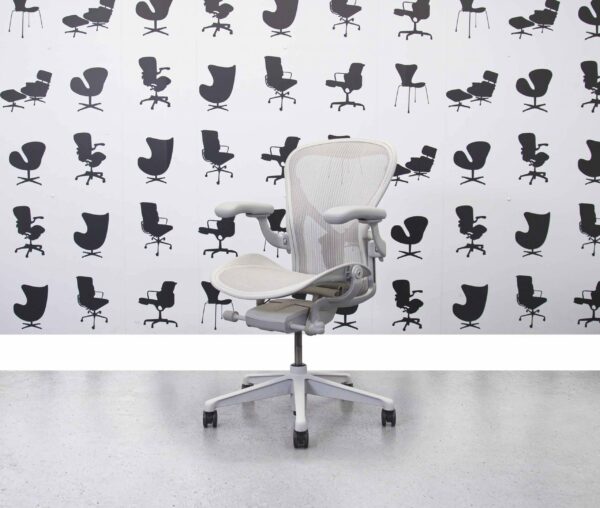 Refurbished Herman Miller Aeron Remastered - Size B - Mineral - Full Spec - Fixed Posture Fit - Corporate Spec 1