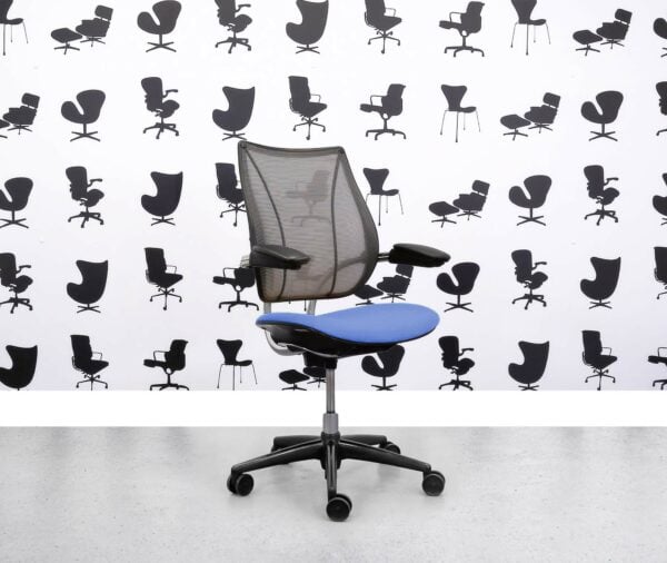 Refurbished Humanscale Liberty Task Chair - Chrome Grey Mesh - Bluebell Seat - Corporate Spec 3
