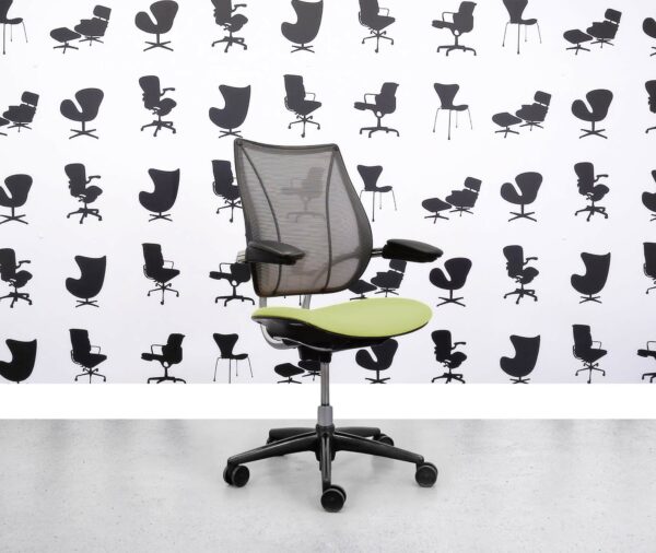 Gereviseerde Humanscale Liberty Task Chair - Chrome Grey Mesh - Apple Seat - Corporate Spec 1