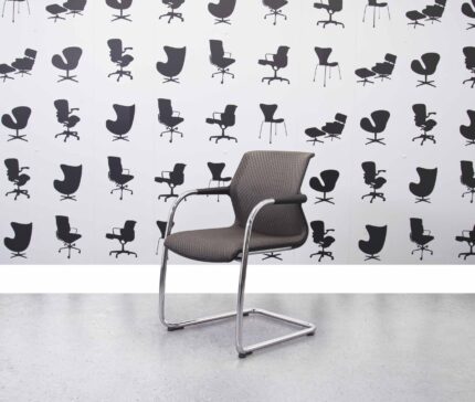 Refurbished Vitra Unix Cantilever Meeting Chair - Silk Mesh Dim Grey - Stackable - Corporate Spec 2