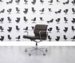 Refurbished Vitra Soft Pad EA208 with Castors - Brown Leather - Chrome Frame - Corporate Spec 1
