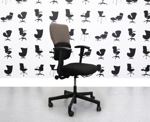 Refurbished Steelcase Lets B Chair - Black Seat With Black and Blizzard Back - YP081 - Corporate Spec 1