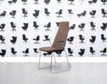 Refurbished Allermuir CF2A Stackable Meeting Chair - Beige Fabric - Chrome Legs - Corporate Spec 1