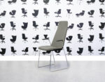 Refurbished Allermuir CF2A Stackable Meeting Chair - Light Grey Fabric - Chrome Legs - Corporate Spec 1