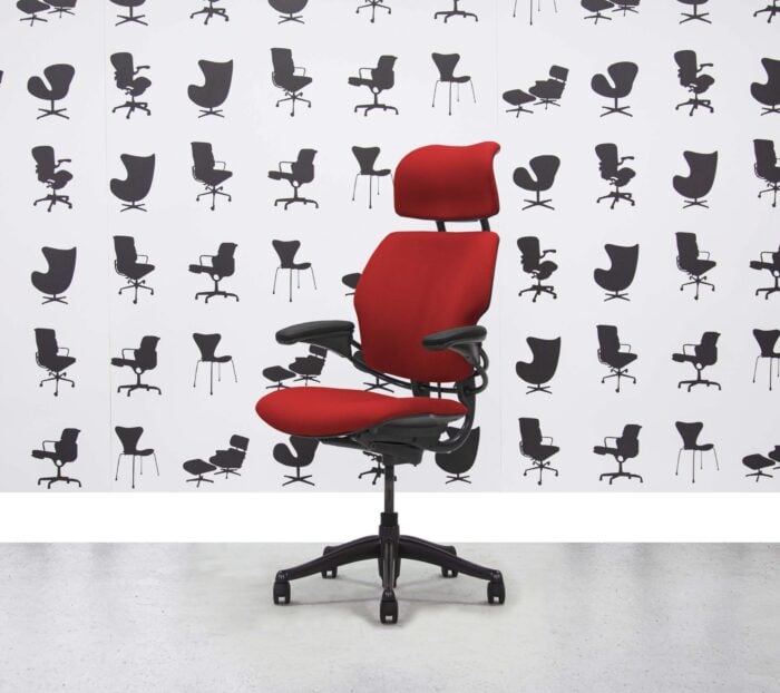 Refurbished Humanscale Freedom High Back with Headrest - Graphite Frame - Calypso Fabric - Corporate Spec 1