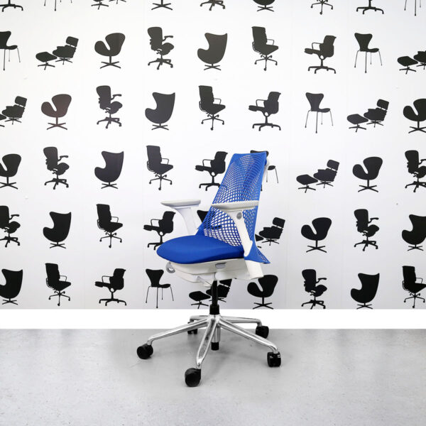 Refurbished Herman Miller Sayl - Blue - White Frame - Corporate Spec 1