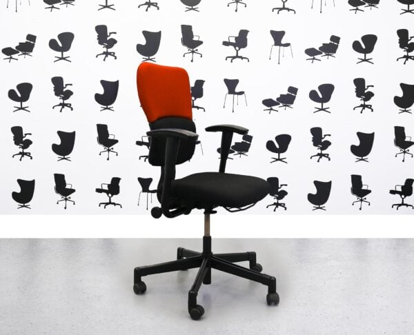 Refurbished Steelcase Lets B Chair - Black Seat - Black and Lobster Back - YP076 - Corporate Spec 1