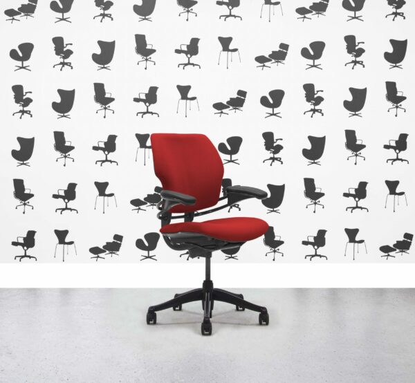 Gereviseerde Humanscale Freedom Lage Rug Werkstoel - Paseo - Zwart Frame - Corporate Spec - Corporate Spec 1