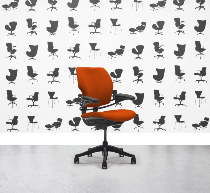 Refurbished Humanscale Freedom Low Back Task Chair - Lobster - Black Frame - Corporate Spec 1