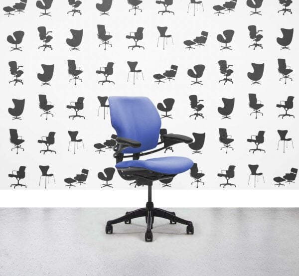 Refurbished Humanscale Freedom Low Back Task Chair - Bluebell - Black Frame - Corporate Spec 1