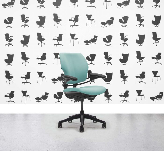Refurbished Humanscale Freedom Low Back Task Chair - Bluebell - Black Frame - Corporate Spec - Corporate Spec 1