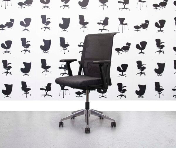 Refurbished Haworth Zody with Lumbar Support and Hanger - Black - Corporate Spec 1