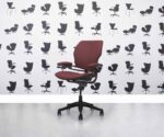 Refurbished Humanscale Freedom Low Back - Black Frame - Wine Dark Red Leather - Corporate Spec 1