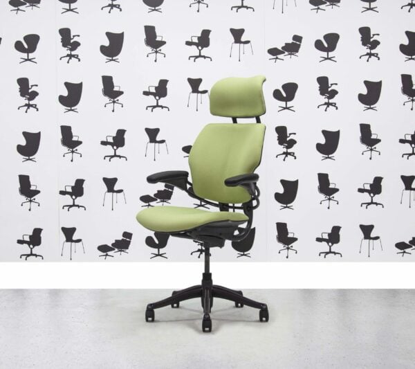 Refurbished Humanscale Freedom High Back with Headrest - Apple Fabric - Corporate Spec 1