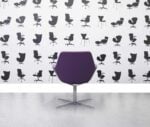 Refurbished Hitch Mylius HM86A Swivel Low Back Armchair - Purple Leather - Corporate Spec 2