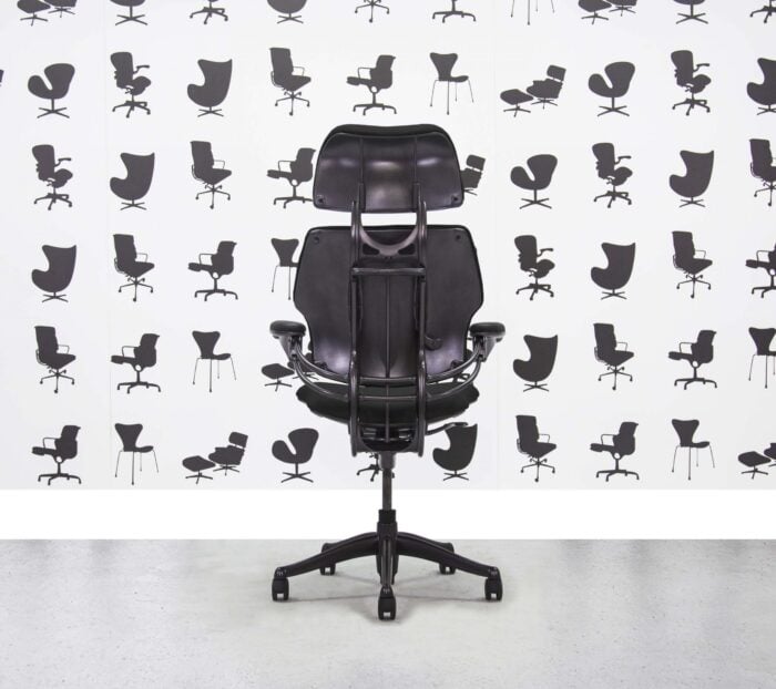 Refurbished Humanscale Freedom High Back with Headrest - Black Fabric - Corporate Spec 2