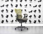 Refurbished Herman Miller Mirra Chair Full Spec - Grey Mesh Seat - Citron Back - Corporate Spec 3