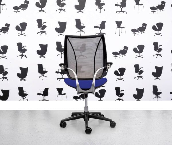 Refurbished Humanscale Liberty Task Chair - Chrome Grey Mesh - Ocean Blue Seat - Corporate Spec 2