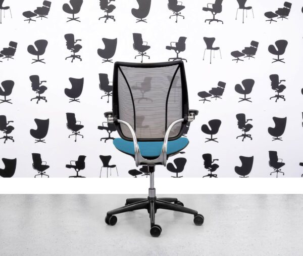 Gereviseerde Humanscale Liberty Task Chair - Chrome Grey Mesh - Montserrat Zitting - Corporate Spec2