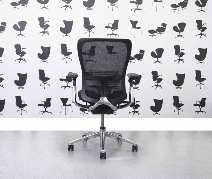 Refurbished Haworth Zody Desk Chair FULL SPEC - Black Mesh and Seat - Corporate Spec 2