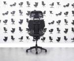 Gereviseerde Humanscale Freedom Chair Hoge Rug met Hoofdsteun - Zwart Leer - Corporate Spec 2