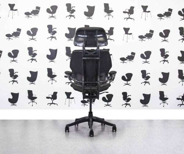 Gereviseerde Humanscale Freedom Chair Hoge Rug met Hoofdsteun - Zwart Leer - Corporate Spec 2