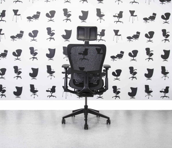 Refurbished Haworth Zody Desk Chair w/ Headrest - Mesh Black - Corporate Spec 2