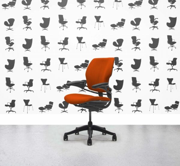 Refurbished Humanscale Freedom Low Back Task Chair - Lobster - Black Frame - Corporate Spec 2