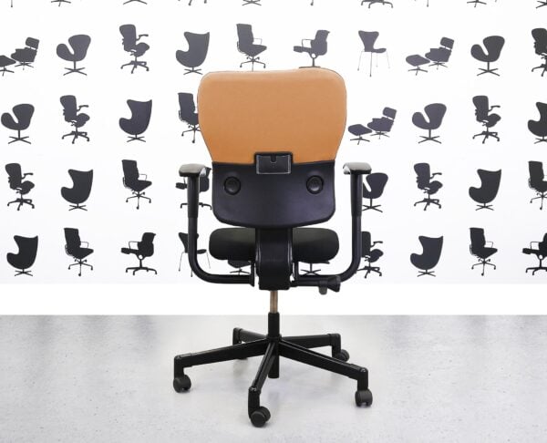Refurbished Steelcase Lets B Chair - Black Seat with Black and Sandstorm Back -YP107 - Corporate Spec 2