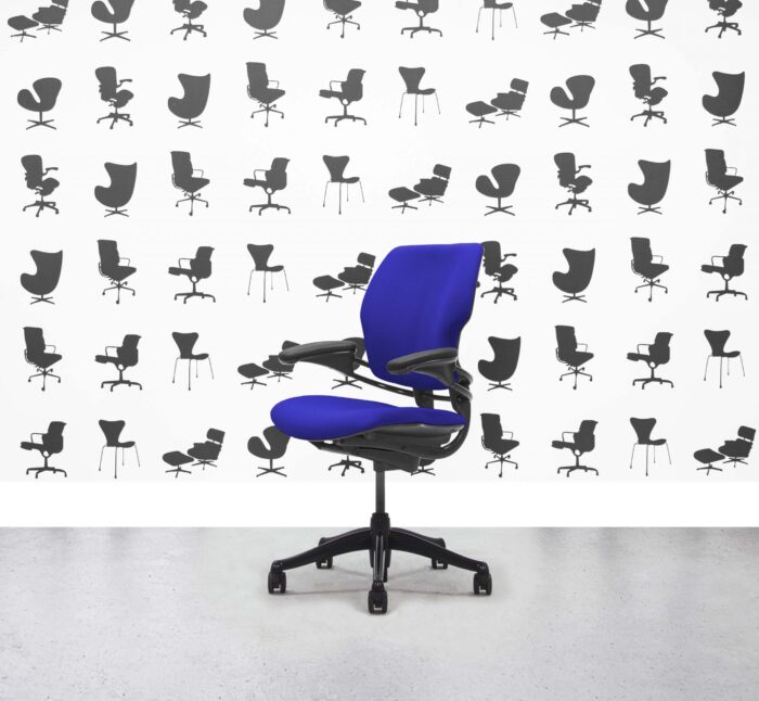 Refurbished Humanscale Freedom Low Back Task Chair - Ocean Blue - Black Frame - Corporate Spec 2