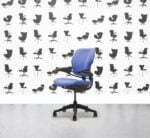 Refurbished Humanscale Freedom Low Back Task Chair - Bluebell - Black Frame - Corporate Spec 2