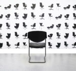 Refurbished Giroflex 16-6003 Black Leather Meeting Chair - Grey Metal Legs - Corporate Spec 2