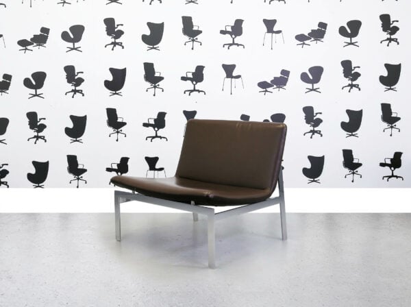 Refurbished B & B Italia - Words Designer - Jeffrey Bernett - Arm Chair - Brown Leather - Corporate Spec 1