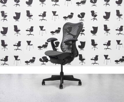 Refurbished Herman Miller Classic Mirra Chair - Grey Mesh Seat Black Back - 4D - Corporate SPec 4