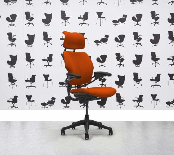 Refurbished Humanscale Freedom High Back with Headrest - Graphite Frame - Lobster Fabric - Corporate Spec 3
