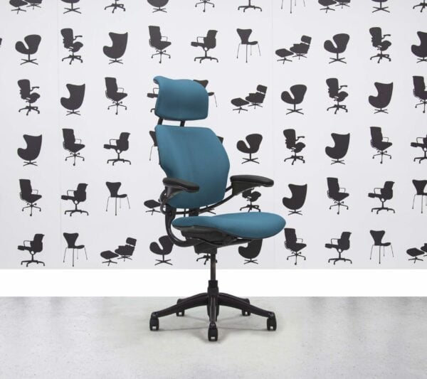 Refurbished Humanscale Freedom High Back with Headrest - Graphite Frame - Montserrat Fabric - Corporate Spec 3