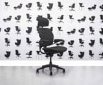 Refurbished Humanscale Freedom Chair High Back with Headrest - Black Leather - Corporate Spec 3
