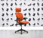 Refurbished Humanscale Freedom High Back with Headrest - Graphite Frame - Olympic Fabric - Corporate Spec 3