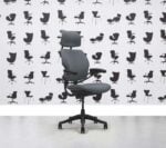 Refurbished Humanscale Freedom High Back with Headrest - Graphite Frame - Paseo Fabric - Corporate Spec 3