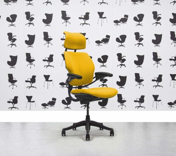 Refurbished Humanscale Freedom High Back with Headrest - Graphite Frame - Solano Fabric - Corporate Spec 3