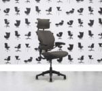 Refurbished Humanscale Freedom High Back with Headrest - Graphite Frame - Sombrero Fabric - Corporate Spec 3