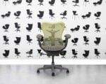 Refurbished Herman Miller Mirra Chair Full Spec - Grey Mesh Seat - Citron Back - Corporate Spec