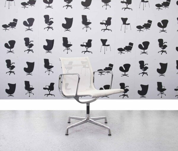 Refurbished Vitra Charles Eames EA108 Office Chair - White Mesh and Chrome Frame - Corporate Spec 3