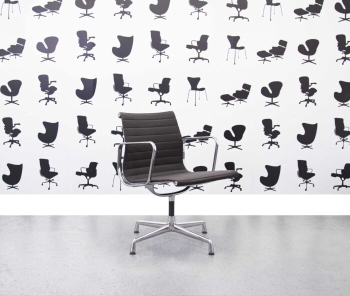 Refurbished Vitra Charles Eames EA108 Office Chair - Grey Fabric and Chrome Frame - Corporate Spec 3
