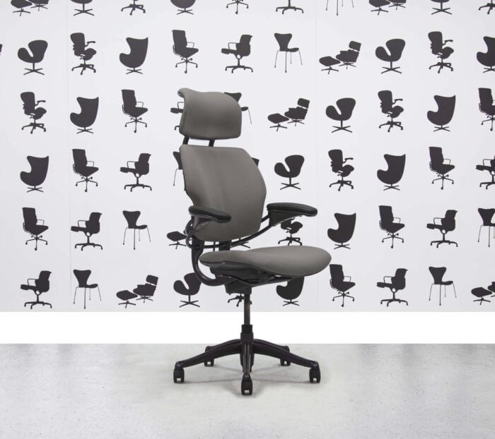 Refurbished Humanscale Freedom High Back with Headrest - Blizzard Fabric - Corporate Spec 3