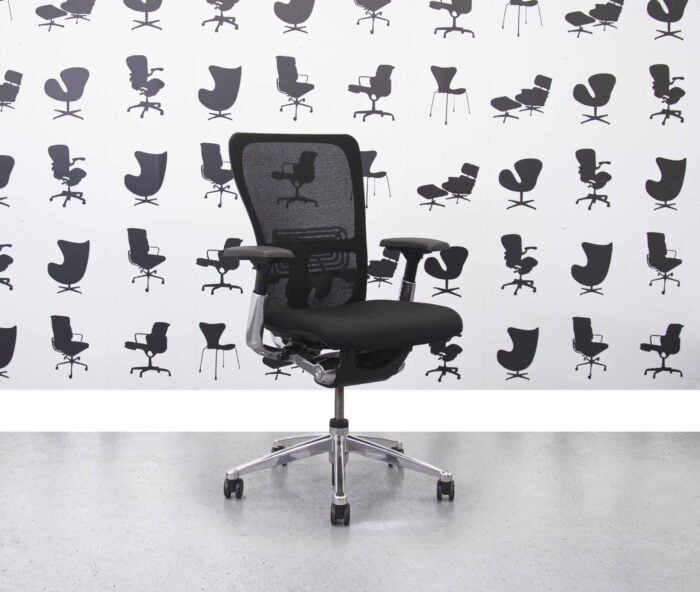 Refurbished Haworth Zody Desk Chair FULL SPEC - Black Mesh and Seat - Corporate Spec 3
