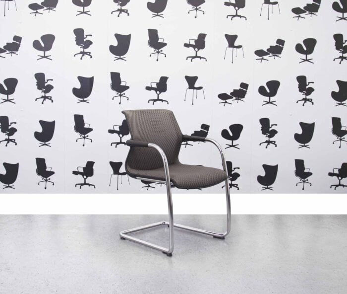 Refurbished Vitra Unix Cantilever Meeting Chair - Silk Mesh Dim Grey - Stackable - Corporate Spec 4