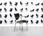 Refurbished Alaba - Corka by Jorge Pensi - Meeting Chair - White Plastic Back - Grey Seat - Corporate Spec 3