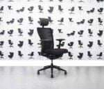 Refurbished Haworth Zody Desk Chair w/ Headrest - Mesh Black - Corporate Spec 3