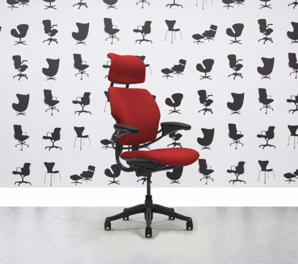Refurbished Humanscale Freedom High Back with Headrest - Graphite Frame - Calypso Fabric - Corporate Spec 4